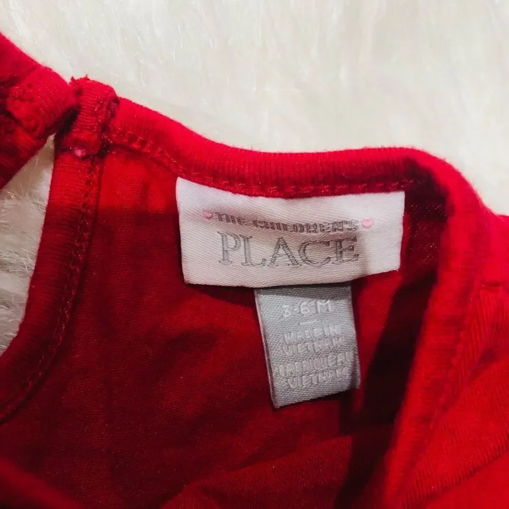 The Childrens Place Tutu Christmas‎ Holiday Dress Long Sleeve Red 3-6 Months